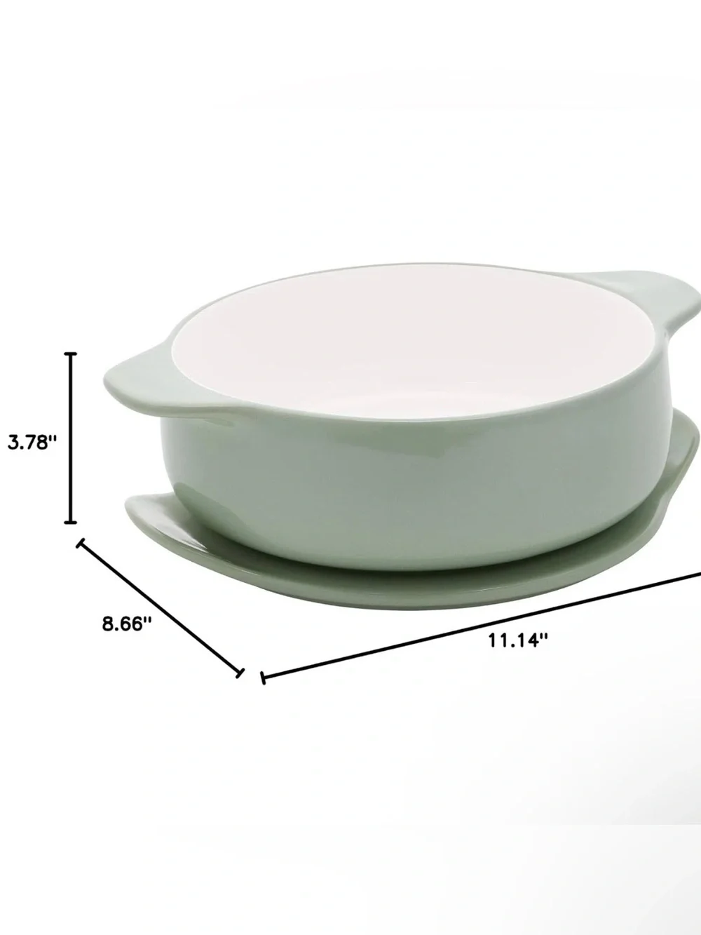 KitchenAid Stoneware Casserole Dish 2.25 Quart With The Lid - Pistachio
